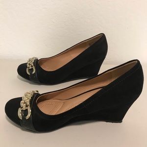 Black Wedge Pump Heels